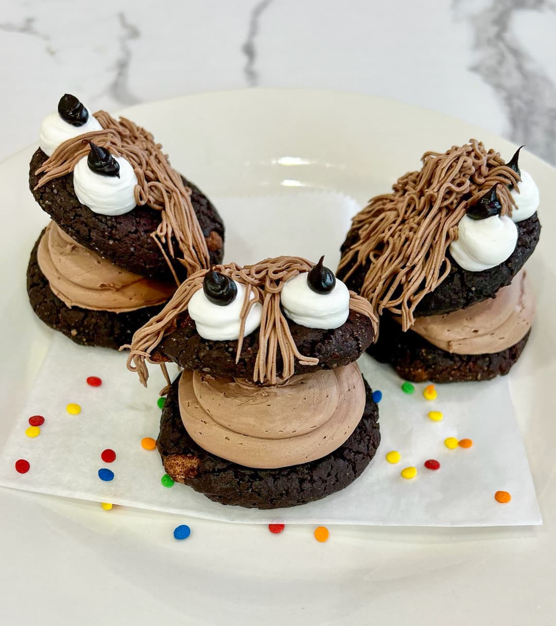 A picture of cookie monster cookies